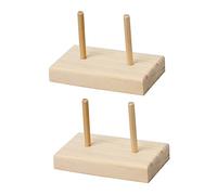 Homoyoyo 2 Pezzi Presentazione del Telaio del Filo per Doppio Cucire avvolgitore Forniture attrezzo Porta Rocchetto di Filo Porta Bobina da Cucito di Legno Khaki