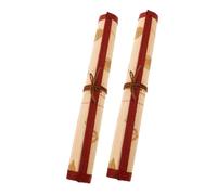 Homoyoyo 2 Pezzi Roll Up Paint Brush Case in Bamboo Vintage Chinese Calligraphy Brush Wrap Organizer For Beginner Artists Portable Storage For Painting Tools Retro Design