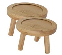 Homoyoyo 2 Pezzi Sottovaso in bambù per Vasi da Interno ed Esterno Sottovasi Rotondi Resistenti e Facili da Pulire Supporto Porta Piante per Fioriere e Vasi Piccoli per Rialzo e Protezione