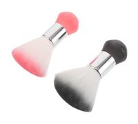Homoyoyo 2 pezzi Spazzola Duster per con Fibre Morbide per Pulizia Fragili Strumento Ergonomico per Parrucchieri Resistente e Lavabile Rosa Grigio