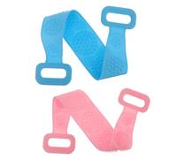 Homoyoyo 2 pezzi Spugna Doccia in Silicone Doppia Faccia Asciugamano Bagno Doppio Esfoliante e Massaggiante per Schiena Colore Blu e Rosa