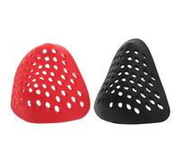 Homoyoyo 2 Pezzi Supporto Maschera in Silicone 3d per Volto, Guscio Interno | Riutilizzabile, Superficie Morbida, per Spazio, Make-up Protetto, Nero e Rosso