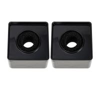 Homoyoyo 2 Pezzi Targhetta Cubo per Microfono in ABS Nero, per Reporter | Foro Interno 2cm, Superfici Lisce senza Logo, Stabilità su Impugnature e Uso in Ktv