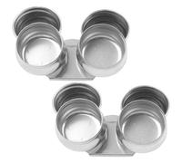Homoyoyo 2 Pezzi Tazza Olio Doppia con Coperchio e Clip | Medium e Solventi, Doppia Camera con Chiusura a Vite, Finitura Spazzolata, Uso in Studio E'aperto