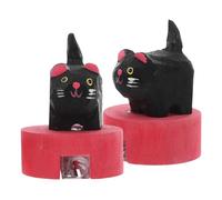 Homoyoyo 2 Pezzi Temperamatite Portatile Forma di Gatto Nero in Legno Temperino Kawaii per Scuola Premi in Classe e Bomboniere di Compleanno Accessorio da Scrivania Decorativo