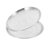 Homoyoyo 2 Pezzi Vassoio Rituale a Cinque Punte in Ferro Piatti Offerta Multifunzione per Altare Porta Gioielli e Cristalli Decorazione Esoterica Duratura