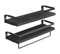 Homoyoyo 2 Scaffali Da Parete Galleggianti in Metallo - Design Moderno e Funzionale Per Ripostiglio e Decorazioni - Facili Da Installare Colore Nero Dimensioni Compatte Per Spazi