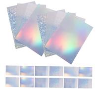 Homoyoyo 20 Fogli Etichette Autoadesive Stampabili Resistenti Allacqua Trasparenti e Olografici per Stampanti Inkjet e Laser Adesivi per Organizzazione Confezione Mista Stelle Punti e Vetro