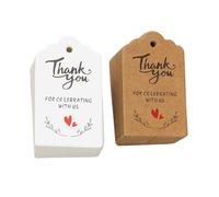 Homoyoyo 200 Pezzi Etichette di Ringraziamento in Carta Bianca e Kraft Etichette Decorative per Regali e Feste Tag per Compleanno e Bomboniere Design Creativo per Decorazioni Regalo