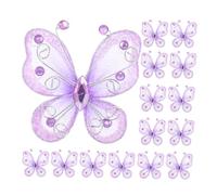 Homoyoyo 24 Pezzi Farfalle Organza Trasparente con Glitter Decorazioni Mesh Tulle per Matrimoni Shower e Feste Nuziali Eleganti Luminosi e Resistenti