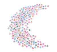 Homoyoyo 270 Pezzi Perline Acrilico Rotonde per Braccialetti con Cuori Colorati Completo Alfabeti per Gioielli Fai da Te Portachiavi Collane e Progetti Creativi