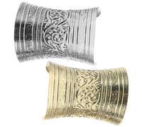 Homoyoyo 2pezzi Bracciale Aperto in Metallo Bracciale Rigido Rialzato Polsino Per Parte Superiore Del Braccio Accessorio Alla