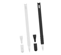 Homoyoyo 2pezzi Cat Silicone Pen Accessories Compatibile Con Pencil Custodia e Cappucci Protettivi Bianco e Nero Design Carino Per Scolari e Creativi