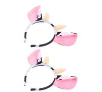 Homoyoyo 2pezzi Cercechio Orecchie e Corna di Animali di Peluche Cercechio Orecchie di Agnello da Mucca Accessori per Costumi da Mucca per Capelli di Animali Accessori per Costumi