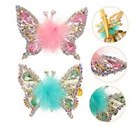 Homoyoyo 2pezzi Fermagli Per Capelli Forma Di Farfalla Mobili Fermagli Decorativi Per Capelli in Metallo Strass