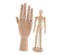 Homoyoyo 2pezzi Manichino in Legno per Schizzo e attività Artistiche Posa Regolabile e Mano Flessibile per Artisti e Ragazzo Ragazza