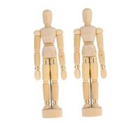 Homoyoyo 2pezzi Modello di Schizzo in Legno Figure Snodabili per Artisti Manichini Articolati per Pittura e Studio Anatomico Base Robusta per Stabilità