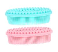 Homoyoyo 2pezzi Spazzola Massaggiante Per Ragazzo Ragazza in Silicone Pettine Esfoliante Doppia Testina Per Bagno e Pulizia Del Corpo Stimola Tattili