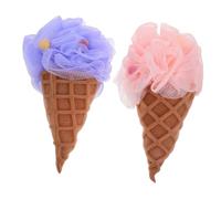 Homoyoyo 2pezzi Spugna da Doccia per Corpo Riutilizzabile Luffa Esfoliante per Donna e Uomo Accessorio da Bagno Scrubber da Doccia Forma Gelato