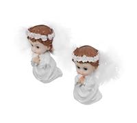 Homoyoyo 2pezzi Statuette di Figure Celestiali in Ornamenti per Torte Battesimali Decorazioni di Figure Inginocchiate Custodi per Feste di Natale in Preghiera