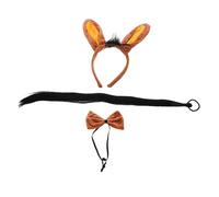 Homoyoyo 3 Pezzi Costume Donkey per Halloween con Orecchie e Costume per Feste Animali e Eventi Adatto per Carnevali e Teatri Educativi
