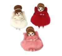 Homoyoyo 3 Pezzi Handmade Wool Felt Angel Girl Dolls Needle Felting Diy Ornament Pendant Cute Dancing Elf Figurines For Decoration