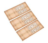Homoyoyo 3 Pezzi Mini Wooden Double Doors For Dollhouse Diy Sturdy Hollow Wood Traditional Chinese Huistyle Architecture Easy Assembly For Scale Model Furniture Beige