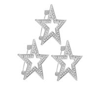 Homoyoyo 3 Pezzi Spilla Forma Stella con Strass Accessorio Moda Versatile per Abbigliamento Femminile Pin Camicia Aggiunge un Tocco Luce e Stile