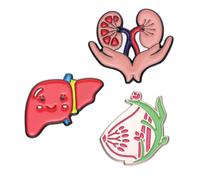 Homoyoyo 3 Pezzi Spille Distintivo Polmoni Umani in Lega Di Metallo - Eleganti Spille Per Zaini e Abbigliamento - Design a Forma Di Cuore Accessori Unici Per Amanti Della Medicina e Della