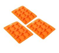 Homoyoyo 3 pezzi Stampi Cubetti Ghiaccio Silicone Cavità Forma di Cucciolo Stampo DIY Gelato Torta e Ghiaccioli Antiscivolo e Facile da Sformare Accessorio Cucina Multifunzione Arancione