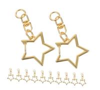 Homoyoyo 30 pezzi Portachiavi in Metallo Forma Stella Fibbie Moschettone Girevoli e Charm Stella Vuota per Creazioni DIY Accessori Resistenti in Zinco per Personale e Regali