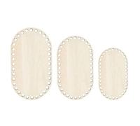 Homoyoyo 3pcs Wooden Bag Bottom DIY Knitting Crochet Bag Shaping Base with Holes