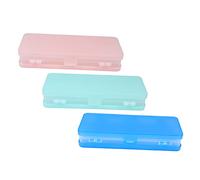Homoyoyo 3pezzi Astuccio Bifacciale Trasparente Porta Penne e Matite Per Studenti Capacità e Design Creativo Organizer Pratico Per Cancelleria Scolastica Colori