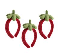 Homoyoyo 3pezzi Fascia Per Capelli Fragola Per Lavarsi Viso e Applicare Trucco Accessorio Hawaiano Per Feste e Routine Di Bellezza