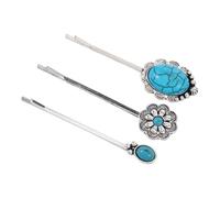 Homoyoyo 3pezzi Forcine Decorative in Stile Sud-occidentale Per Donna Forcine Retrò Decorazioni Turchesi Accessori Per Capelli in Stile Occidentale Per Uso Quotidiano e Feste