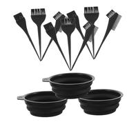 Homoyoyo 3sets Pennelli per Tintura Capelli Kit Ciotole Pieghevoli per Mescolare Colore Applicatore per Colpi di Sole Spazzola e Pettine per Applicazione Uniforme Strumenti per Tintura da S