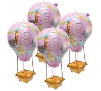 Homoyoyo 4 Palloncini Mongolfiera 4D in Alluminio per Feste di Compleanno Decorazioni per Feste e Festival Palloncini Decorativi Rosa per Interni ed Esterni