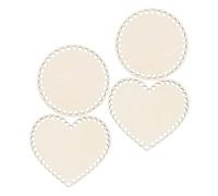 Homoyoyo 4 Pezzi Base Legno per Borse Fai da Te con Forme Cuore e Rotonda Fondo Cestino per Uncinetto e Decorazioni Artigianali Accessori per Borse Uncinetto Preforato e Facile da Lavorare