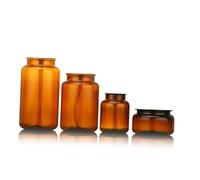Homoyoyo 4 pezzi Contenitori Trasparenti Marrone Dosatori per Lozione con Tappo a Pressione Contenitori Resistenti e Ricaricabili per Sapone Liquido Shampoo e Prodotti da Viaggio per Bagno