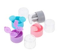 Homoyoyo 4 pezzi Custodie Pulizia Lenti Contatto Portatili Scatole Creative e Pratiche per Pulizia Semplice Materiale Sicuro e Durevole Blu Rosa Giallo