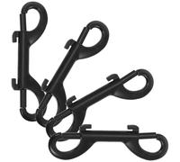 Homoyoyo 4 Pezzi Ganci a Molla Neri in Ferro Doppio Scatto, Design Sicuro e Facile da Usare, 3,5 Pollici per Catene, Corde e Cinture