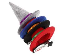 Homoyoyo 4 Pezzi Halloween Hair Pin Mini Witch Hats Clip in Cloth Lightweight Small Hair Accessories For Costume Party And Themed Festival Decorations