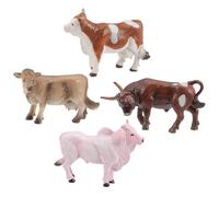 Homoyoyo 4 pezzi Mini Mucche da Giardino Figurine Micro Paesaggio in Plastica Realistica Decorazioni Desktop Compatte e Leggere per Ornamenti Natalizi e Ambientazioni Presepe