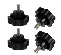 Homoyoyo 4 Pezzi Pomelli a Stella in Abs e Acciaio Inossidabile per Macchine Utensili, Manopole di Serraggio M8 X 16 Nero, Facili da Impugnare e Installare senza Attrezzi per Attrezzature