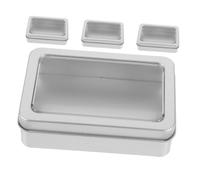 Homoyoyo 4 pezzi Scatola Metallo con Finestra Apribile Custodia Compatta per Conservare e Proteggere da Organizer Resistente AI Graffi e Facile da Trasportare