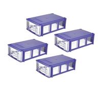 Homoyoyo 4 Pezzi Scatola Porta Componenti Elettronici in Plastica Scomparti e Divisori, Tipo Cassetto, Facile da Trasportare Schede per Classificazione Blu