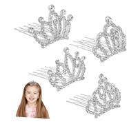 Homoyoyo 4 pezzi Tiara per Cristallo Corone con Pettine per Feste Compleanni e Fotografici Accessori Eleganti per Ragazze e Comunioni