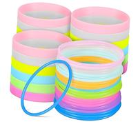 Homoyoyo 48 Pezzi braccialetto luminoso per braccialetti luminosi tasti illuminare i braccialetti braccialetto che illumina buio braccialetto in silicone fluorescente Gel di silice