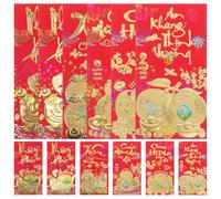 Homoyoyo 48 Pezzi Buste Rosse Vietnamite Capodanno Lunare Anno del Cavallo Buste Carta di Qualità per Soldi e Regali Sacchetti Fortunati Tradizionali per Festa