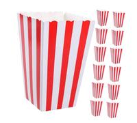 Homoyoyo 48 pezzi Scatole Popcorn Carta Righe Rosse Resistenti al Grasso Contenitori Portatili per Feste Compleanno Cinema e Serate Film Mini Box Snack Multiuso per Caramelle e Patatine
